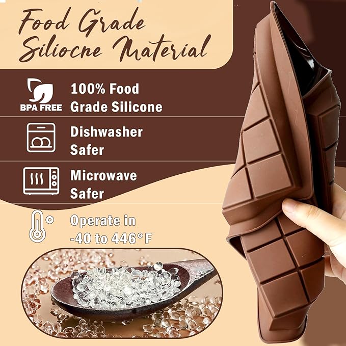 HKNMTT Chocolate Bar Mold Silicone, Large Stuffed Dubai Pistachio Deep Bar Moulds Kit 0.85 Inch Thick Big, Ideal for Homemade Making Candy Bar Bpa Free DIY