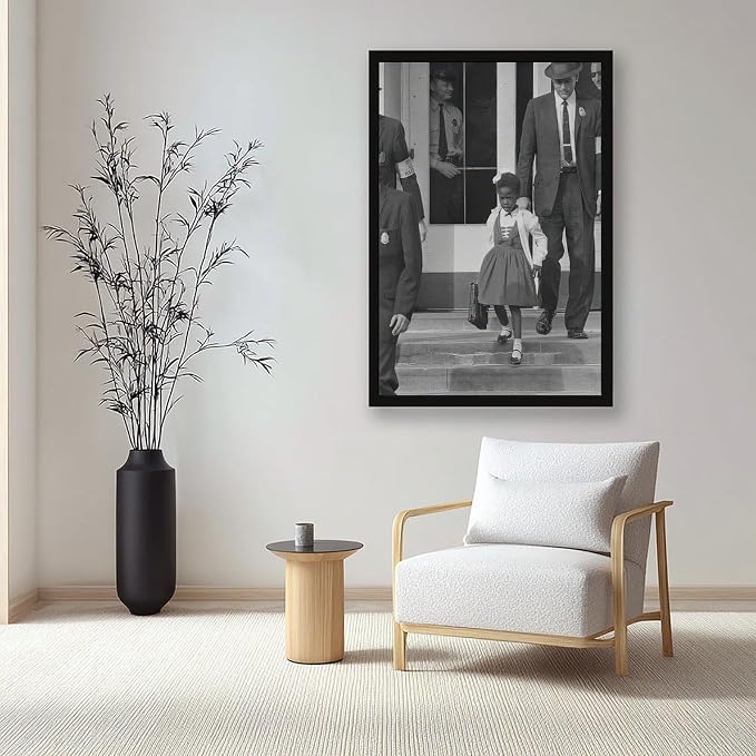 Young Black Girl Protesting, Ruby Bridges, Civil Rights Movement, Vintage Feminism Poster Canvas Poster Wall Art Decor Print Picture Paintings for Living Room Bedroom Decoration Black Frame 24x36in(60 - Image 7