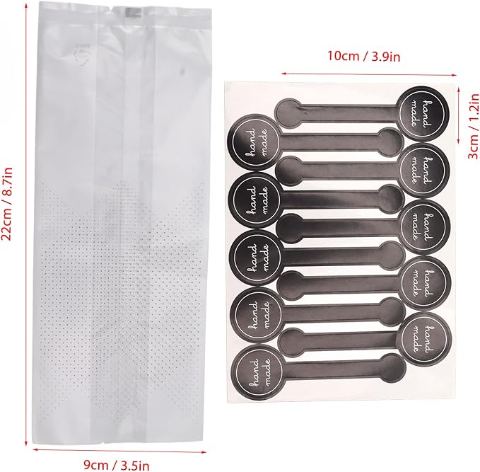 ZJchao 150Pcs Baking Package Bags with Translucent Design and Accessories for Gift Wrapping and Decoration - Image 9