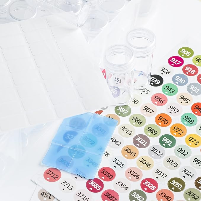 Diamond Painting Storage Containers - 2 Packs 60 Jars Bead Organizer With Labels for Art Accessories and Diamond Dots