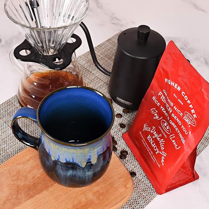 Bosmarlin Large Ceramic Coffee Mug, Blue Big Tea Cup for Office and Home, 21 Oz, Dishwasher and Microwave Safe, 1 PCS - Image 6