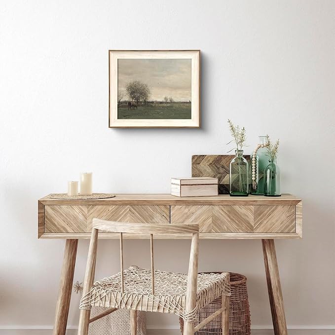 XOCUUI Vintage Landscape Canvas Wall Art, Vintage Classical Rural Hill Prints, The Vast Grassland Classic Wall Prints Modern Farmhouse Bathroom Office Decor - 8x10in Unframed - Image 7