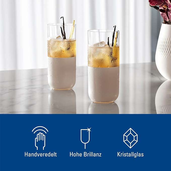 Villeroy & Boch - Manufacture Rock Blanc Long Drink Tumbler Set, 4 pcs. Set of Drinking Glasses for Cocktails and Mocktails, 14.5 oz, Crystal Glass, Matte White Slate Look | Matte-white crystal glass long drink tumblers, hand wash only, mix cocktails a... - Image 3
