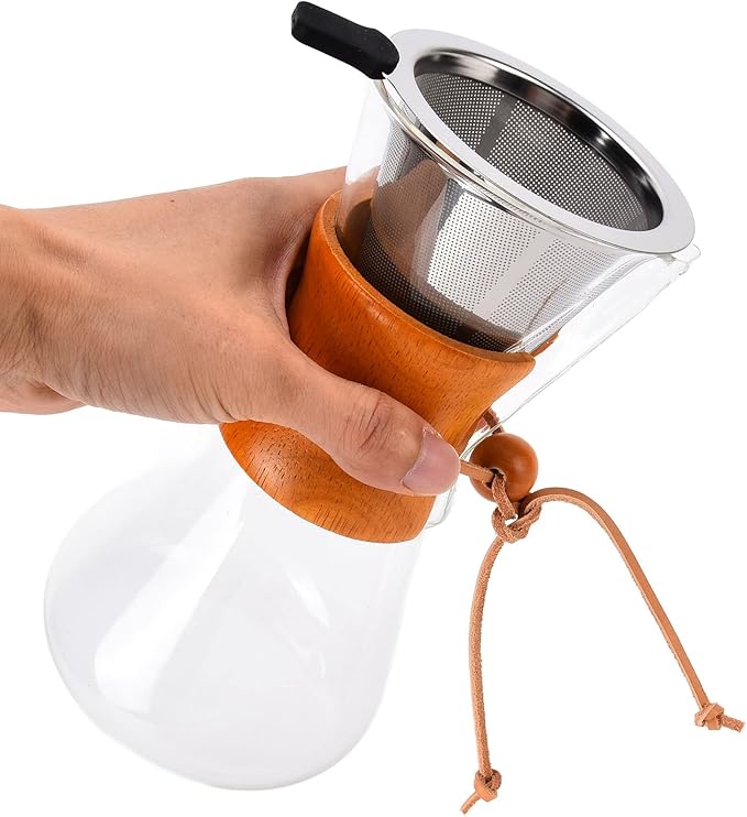 Pour Over Coffee Maker, Custom Pour Over Coffee Dripper Stainless Steel Filter, for Home, Office Supplies, Drip Maker