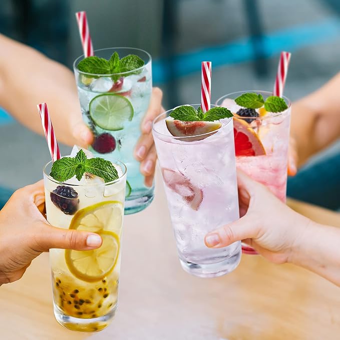 Drinking Glasses Set of 6, 16 oz Tall Drinking Glasses Highball Glassware, Borosilicate Glass Crystal Highball Glasses, Tom Collins Bar Glassware, Water Glass Cups for Cocktail, Mojito Bar Glassware - Image 9