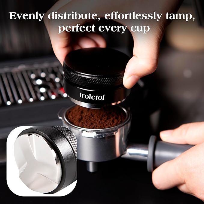 7 PCS Espresso Accessories Kit: 53.3mm Espresso Tamper, Coffee Distributor, Puck Screen, Dosing Funnel and WDT Tool Espresso Machine Accessories, Barista Tools for 54mm Portafilters