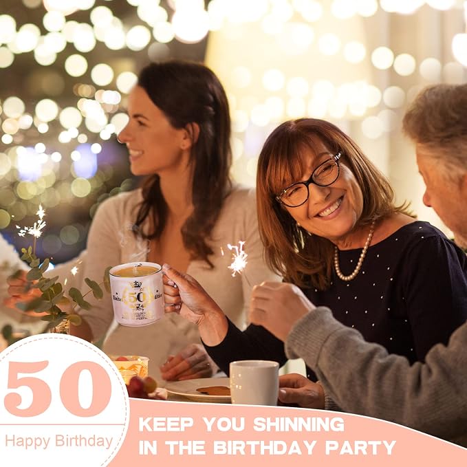50th Birthday Gifts for Women Her,Fabulous 50 Aged to Perfection Coffee Mug | 14oz Pink Marble Gold Pattern Mug, Gifts Idea for 50 Year old Women Mom Wife Daughter Sister Friends Aunt Nice, Gift Boxed - Image 5