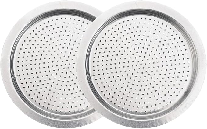 Moka Pot Replacement Parts Set with 2 Stainless Steel Filters and 4 Silicone Gasket Seals for 3 6 9 Cup Espresso Maker Coffee Accessories(9Cup) - Image 2