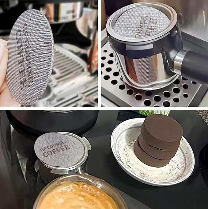 53.5mm Espresso Puck Screen, 1.7mm Thickness, 150μm, Lower Shower, Coffee Filter Mesh For Espresso Portafilter Filter Basket, 316 Stainless Steel