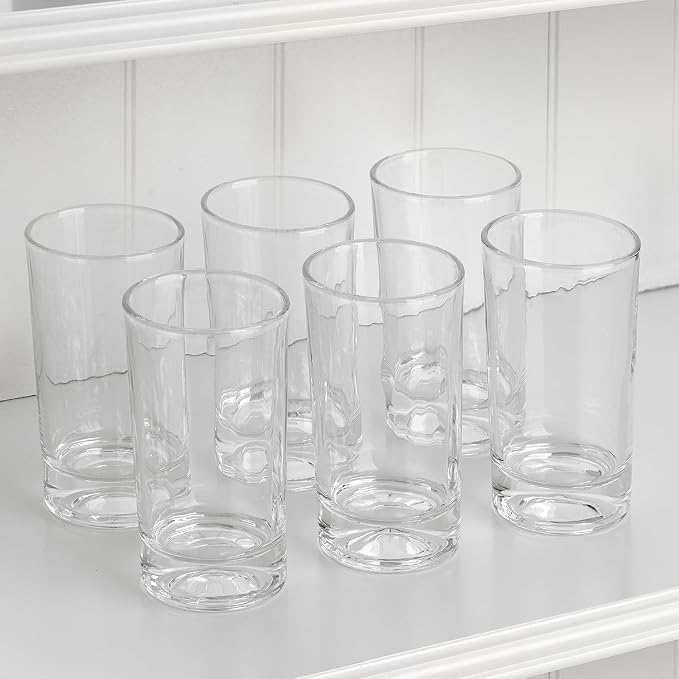 Mfacoy Small Juice Glasses Set of 6, 5.5-ounce Glass Cups, Heavy Base Small Drinking Glass Set, Clear Cups, Thick and Durable Shot Glasses, Drinking Glasses for Juice and Milk (Full Size - 5.5 Ounce) - Image 6