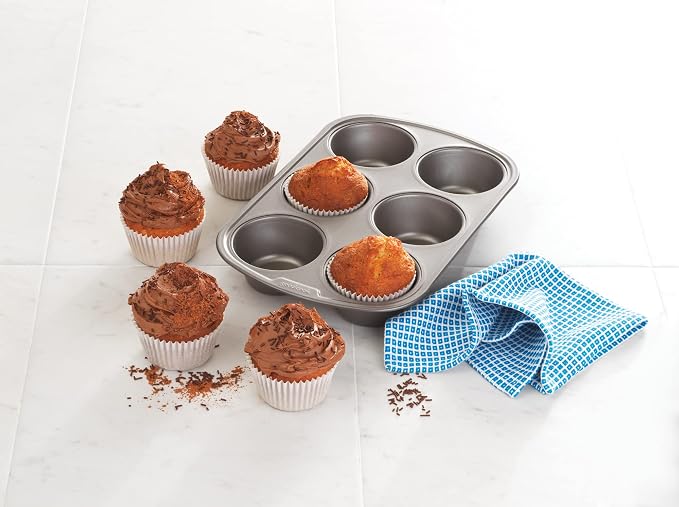 GoodCook Everyday Nonstick Steel Jumbo Texas Muffin Pan,6-cup,Gray,(Pack of 12) - Image 3