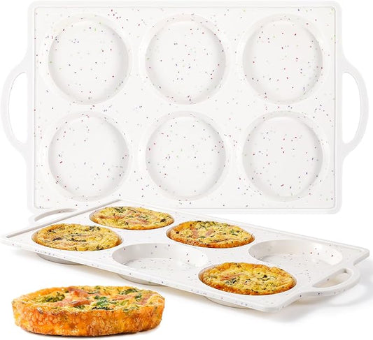 CAKETIME Muffin Top Pan Non Stick,4 Inch Metal Frame Round Egg Baking Pan for Oven English Muffins, Whoopie Pies, Corn Bread, Egg Bites, Breakfast Sandwiches Tarts 2 Confetti