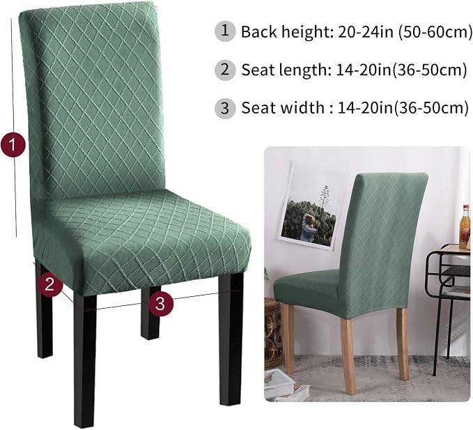Fuloon 4 Pack Super Fit Stretch Removable Washable Short Dining Chair Protector Cover Seat Slipcover for Hotel, Dining Room, Ceremony, Banquet Wedding Party - Image 3