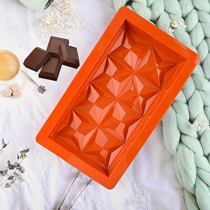 Candy Bar Mold | Large Silicone Chocolate Mold - Dessert Baking Mould - for Food Treats Soap Making Christmas Cookie Cake Dessert Baking Birthday