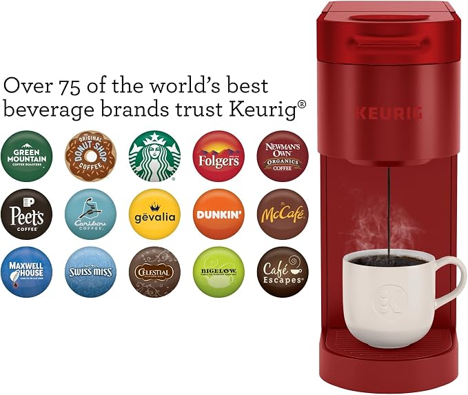 Keurig K- Slim Single Serve K-Cup Pod Coffee Maker, with 3 Brew Sizes, Multistream Technology, 46oz Removable Reservoir, Scarlet Red | 3 Brew Sizes, Multistream Technology, Removable Reservoir, Scarlet - Image 10