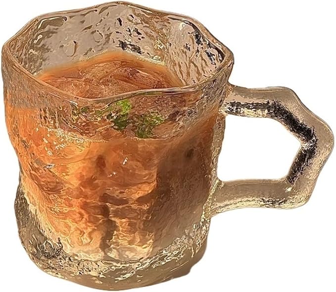 Glass Tumblers Glass Cups with Handle for Water Milk Juice Coffee Kitchen Glassware(Clear) by Unknown