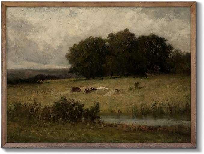 XOCUUI Unframed Canvas Wall Art Vintage Decor, Home Decor Vintage Landscape Oil Painting Canvas Wall Art Decorations for Living Room Kitchen Office Farmhouse Bathroom Decor, 8"x10" by XOCUUI