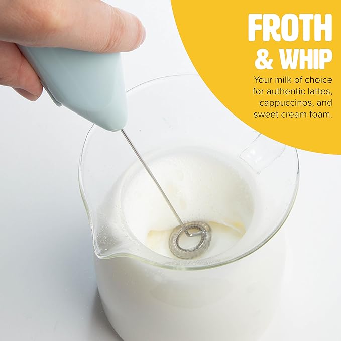 Tasty French Press and Frother Coffee Gift Set, Includes a 4.5-Cup Coffee Press and Battery Operated Handheld Milk Frother, Perfect for French and American Style, 2-Piece Set, Aqua