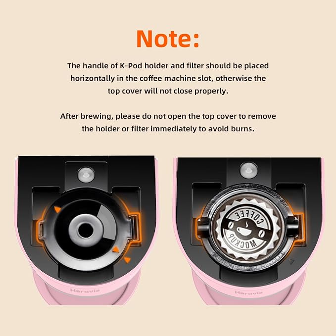 Horavie Mini Single Serve Coffee Maker for K-Cup Pod and Grounds, Fast Brew One Cup Coffee Machine with Descaling Reminder and Water Window, 6 to 12 oz. Brew Sizes, Pink - Image 7