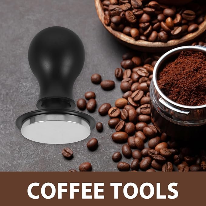 Adjustable Espresso Coffee Tamper with Built Spring for Even Coffee Ground Distribution Reusable Metal Pressing Tool for Consistent Extraction Espresso Machines