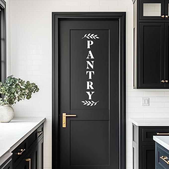 Pantry Door Vinyl Decal – Farmhouse Kitchen Decor Sticker – White Pantry Door Sign for Kitchen Organization (White, H - 27.6 inch) - Image 2