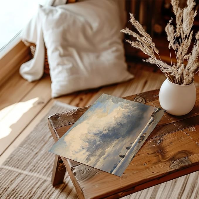 XOCUUI Unframed Canvas Wall Art Vintage Decor, Home Decor Danish Coastal Landscape in Stormy Weather Classical Paintings, Coastal Wall Art for Living Room Bedroom Office Decor, 8"x10" - Image 5