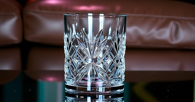 Lorren Home Trends Crystal Melodia Collection Double Old Fashioned Glass Set - Image 7