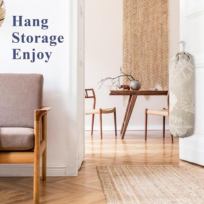 Plastic Bag Holder, Wall Mount Plastic Bag Organizer Dispenser, Heavy Duty Grocery Bag Storage Holder for Home Kitchen Camper (Tablet Leaves) - Image 7