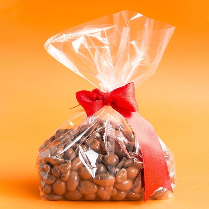 Morepack Gusseted Flat Bottom Cellophane Bags 5x3x12 In 50Pcs | Gusseted Cello Bags with Paper Insert (Bow and Ribbon Not Included) - Image 5