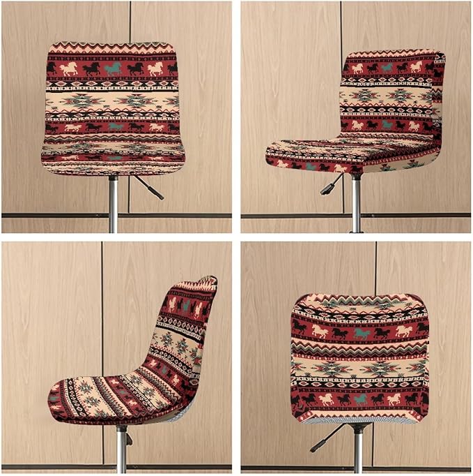 Bar Stool Covers High Stool Chair Cover for Party Kitchen Club, Reusable Waterproof 2 Pcs Bar Stool Covers Decorative Covers,Brown Aztec - Image 6