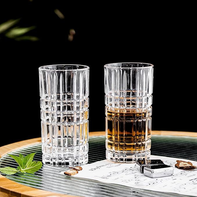 Highball Glasses Set of 6, Tall Beverage Glasses Collins for Water, Juice, Cocktails, Beer, Soda, Wine (14 OZ) - Image 5