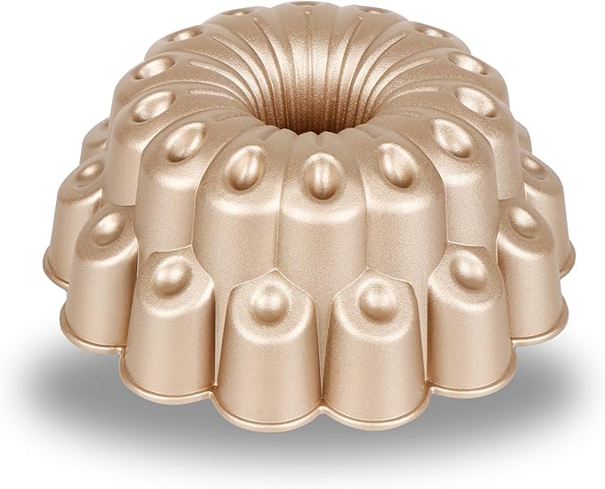 Baker's Secret Nonstick Fluted Cake Pan 10 Cups, Perfect for Fluted Cakes, Die Cast Aluminum Cake Pans, Easy Release, compatible with Fluted Cake Pans - The Cast Aluminum Collection (Marquise) by BakersSecret