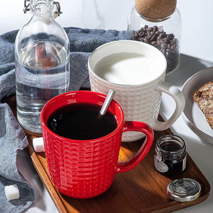 Large Coffee Mug, 20 oz Ceramic Coffee Cups with Handle, Red | Red Coffee Mug for Office & Home, Latte Cocoa, Microwave & Dishwasher Safe, Lead-Free, Wedding & Housewarming Gift - Image 8