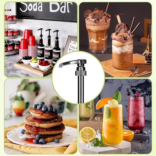 Coffee Syrup Pumps Black Syrup Pump Dispenser for 750ml/25.4 oz Skinny Syrup Bottles for Home & Coffee Bar Drinking Mixes, Tea, Beverage, Cocktails