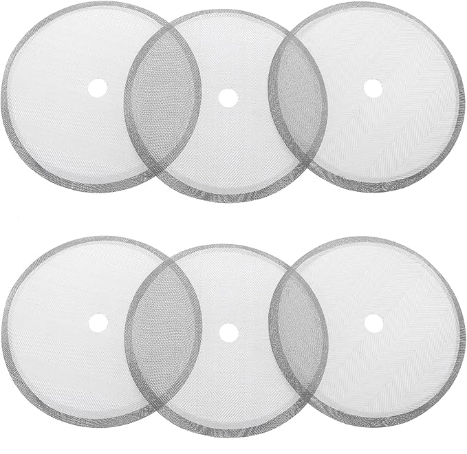 6pcs French Press Replacement Filter Screen 3.8 inch 0.35 inch Hole Stainless Steel Coffee Filter Mesh for French Press Coffee Makers