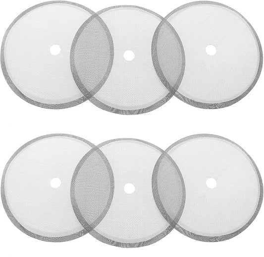 6pcs French Press Replacement Filter Screen 3.8 inch 0.35 inch Hole Stainless Steel Coffee Filter Mesh for French Press Coffee Makers