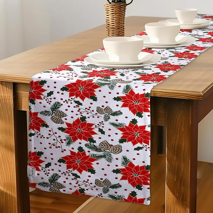 Urban Villa Table Runner Cotton Heavier Quality 14x72 Pine Cone by CottonTrends