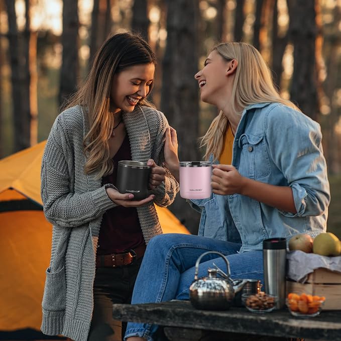HAUSHOF 14 oz Coffee Mug, Insulated Coffee Mug with Handle, Travel Camping Cup, Portable Stainless Steel Coffee Cup, Insulated Coffee Cups with Lid, Pink - Image 6