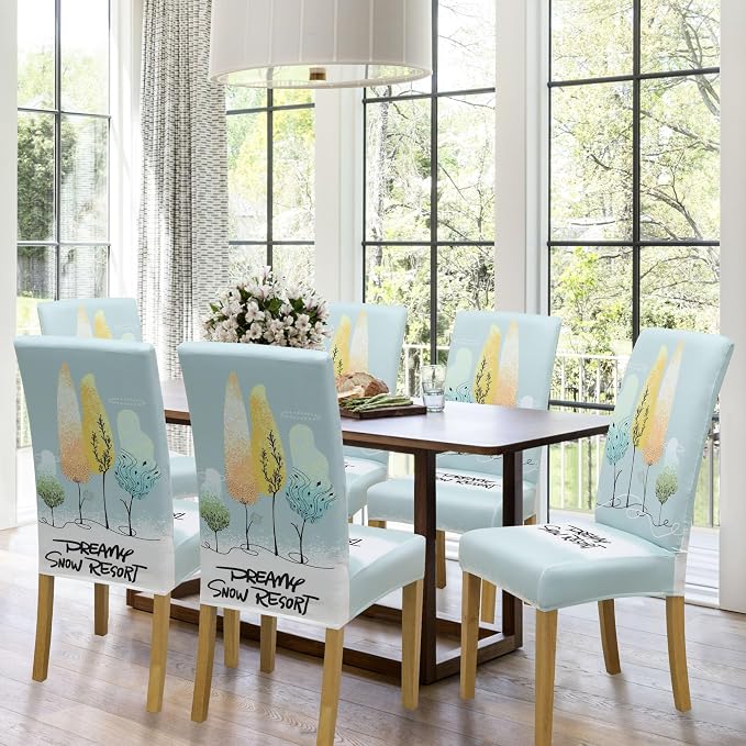 Dining Chair Covers, Stretch Seat Covers, Washable Furniture Protector | 4 Pack, Washable, Stretch Fit, Soft, Non Slip, Dining Chair Covers, Seat Protector, Furniture Cover,Easy Clean - Image 2