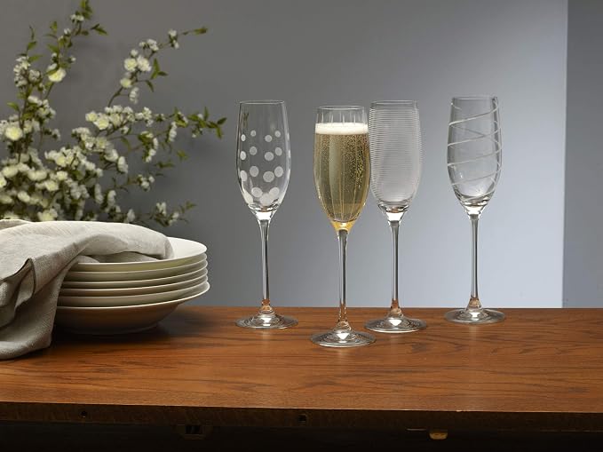 Mikasa Crystal Cheers Champagne Flutes, Set of 4, 8 fluid ounces - Image 5