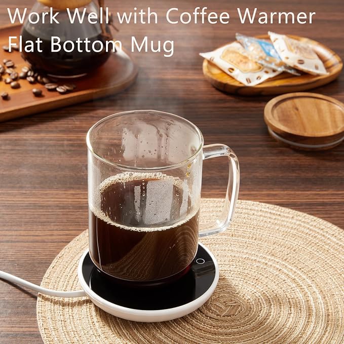 DRASTAR Glass Coffee Mugs, 20 oz Clear Coffee Cups, Coffee Mug with Acacia Wood Lid, Tea Glass Cups with Handles, Large Coffee Mug Set of 4, Glass Coffee Cups for Latte, Espresso, Tea - Image 2