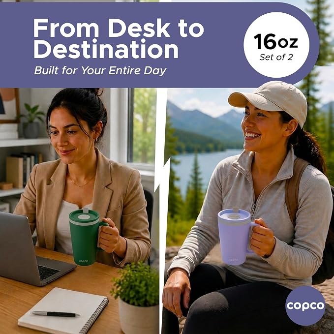 Copco Cone Desk Mug 16 Oz - Light Purple, Set of 2 - Image 7