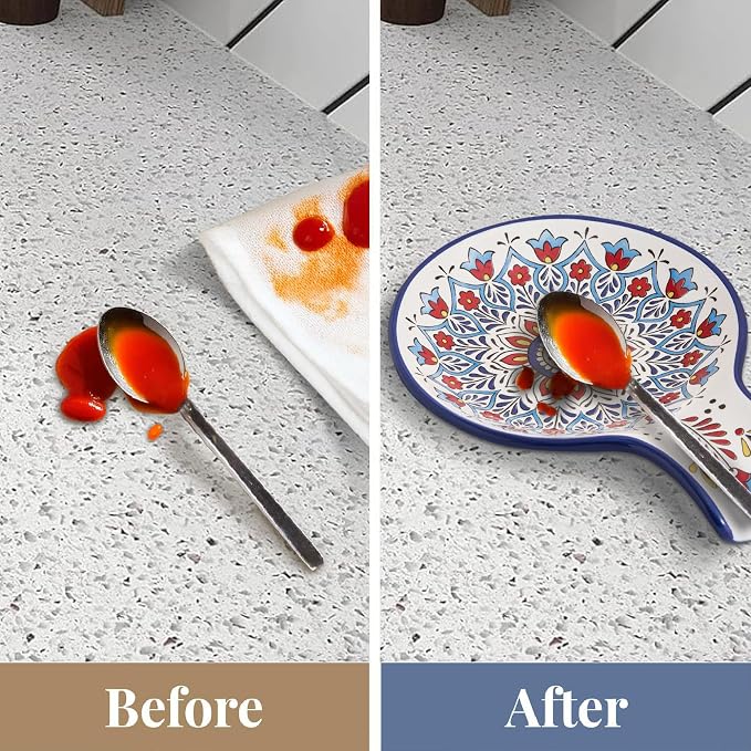 Bico Boho Totem Spoon Rest for Stove Top, Ceramic Spoon Holder for Kitchen Counter, Easy to Clean Coffee Spoon Rest Dishwasher Safe, Kitchen Cooking Utensil Rest for Ladles Spatula - Image 4
