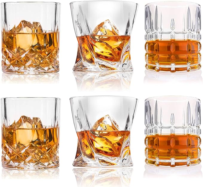 DeeCoo Premium 10, 11 OZ Scotch Glasses - Old Fashioned Whiskey Glasses/Style Glassware for Bourbon/Rum/Bar Tumbler Set of 6 by DeeCoo