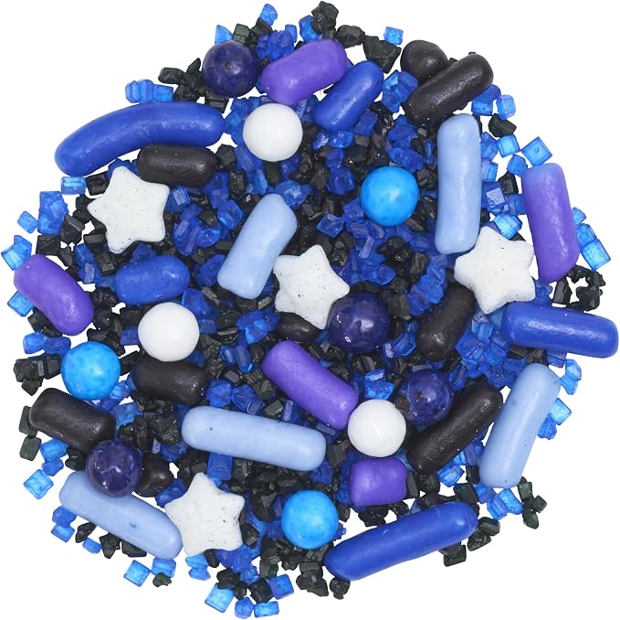 DecoPac Cosmic Skies Fusion Mix Sprinkles, 26oz, Blue, White Shaped Candy Sprinkles in Handheld Container, Edible Decorations For Celebration Cakes, Cupcakes, Cookies and Donuts - Image 2