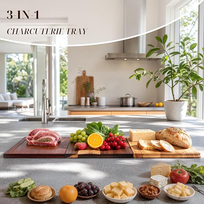 Book Cutting Board Set with Wooden Stand for Home Cooks | 3 Labeled Boards for Fruits Veggies,Meat Fish,Bread Cheese Organized Prep,No Cross Contamination - Image 8