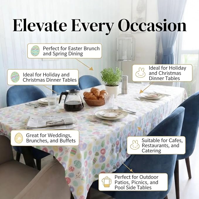 Urban Villa Tablecloth Cotton Rectangle Tabletop 60x102(8-102Seat) Eggprint - Image 5