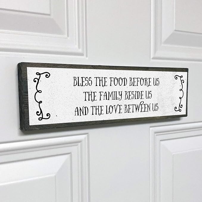 Kitchen Wood Signs (Medium - Wood And Metal, Bless The Food Before Us The Family Beside Us And The Love Between Us) - Image 8