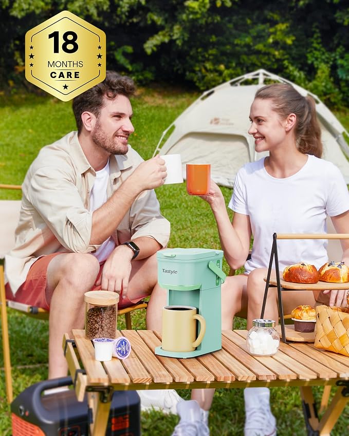 Tastyle Mini Single Serve Coffee Maker for K Cups and Grounds with Handle | for Travel, Camping, Office, RV and Dorm, Portable Handle, 120V, 6 to 12 Oz Brew Size, BPA Free, K302, Oasis - Image 7
