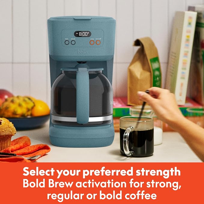 BREW 12-Cup Programmable Coffee Maker with No-Drip Glass Carafe, Surf - Image 5